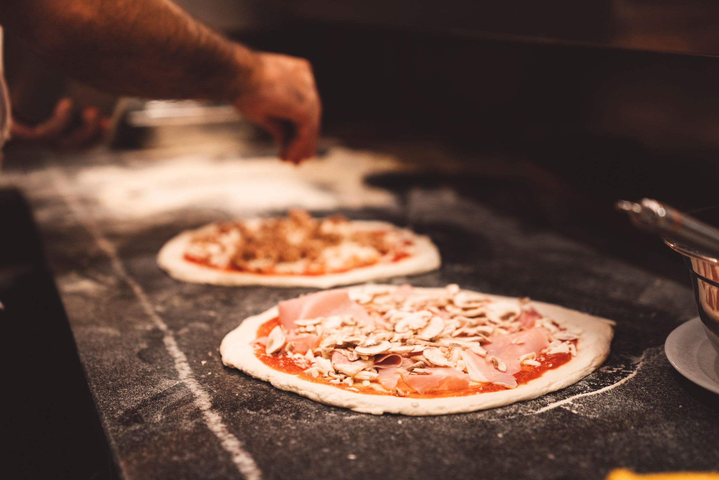 Neapolitan pizza in the making